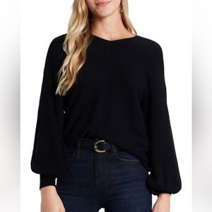 NWT | 1.STATE | M | Ribbed Ballon Sleeve Cotton Blend Sweater